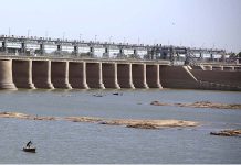 A view of Indus River after the water shortage at Jamshoro