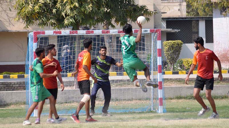 Players in action at All Pakistan Universities Baseball Championship during Higher Education Commission Sports Gala organised by University of Sargodha
