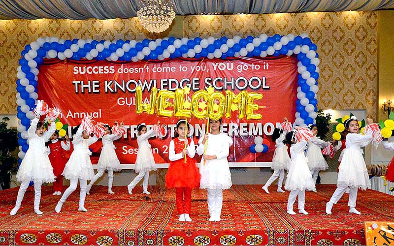 <em>Students performing dance in a tableau during a function in connection with upcoming International Women Day at Gomi Bai Ladies Club</em>