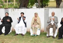 Chairman Senate, Muhammad Sadiq Sanjrani and Senators offering fateha on the sad demise of the Mother of Secretary General (IPC), Former Senator Sitara Ayaz at Her Residence