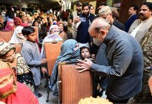 Prime Minister Muhammad Shehbaz Sharif visits free flour distribution points established as part of Prime Minister’s Ramzan Relief Package for deserving families