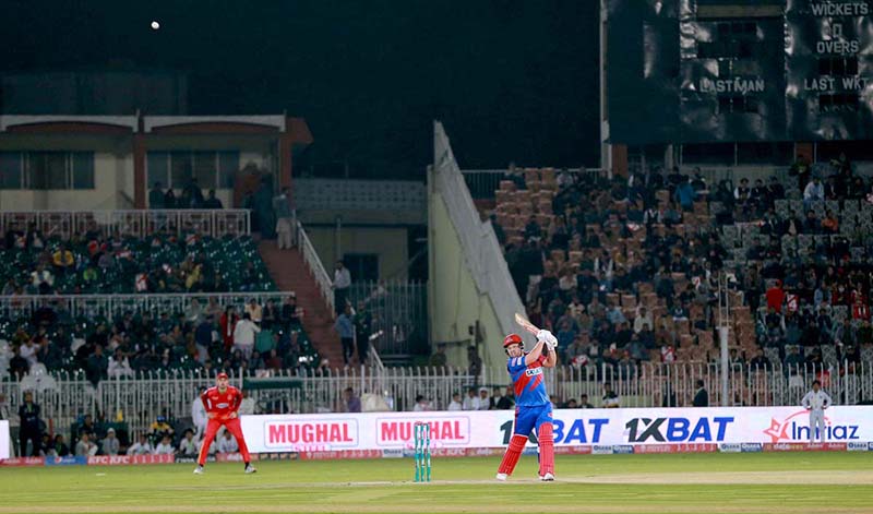 <em>A view of cricket match between Islamabad United and Karachi Kings teams during PSL 8 T20 cricket match at Rawalpindi Cricket Stadium</em>