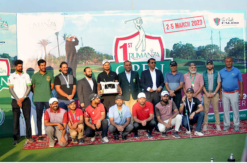 <em>President Golf and country club rumanza giving trophy to the winner of first rumanza open golfing skills and nail- biting competition at Rumanza</em>