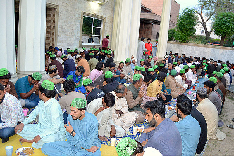 A view of people waiting for Iftar during Holy month of Ramzan