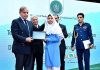 Prime Minister Muhammad Shehbaz Sharif distributes chrome books among the students as part of TeleSchool Pakistan and Google for Education programme