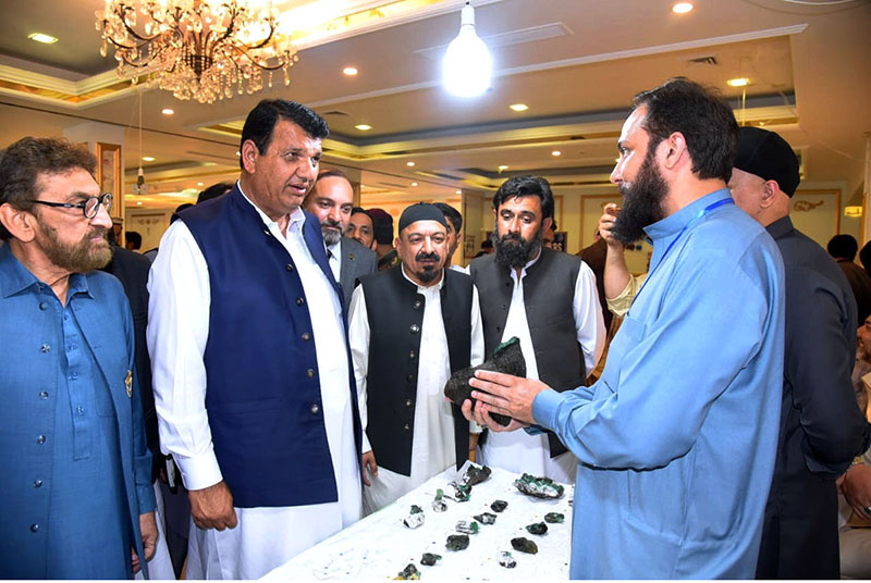 Advisor to Prime Minister on National Heritage and Culture Engineer Ameer Muqam addressing to the 24th Pakistan Gems, Jewellery and Minerals Show at a local Hotel
