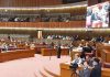 Prime Minister Muhammad Shehbaz Sharif addresses the National Assembly session