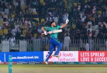 A view of cricket match between Quetta gladiators & Multan sultans during PSL 8 T20 cricket match at Pindi Cricket Stadium
