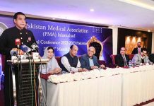 Speaker National Assembly, Raja Pervez Ashraf addressing the participants of Annual Conference of Pakistan Medical Association