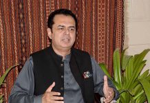Central Leader of Pakistan Muslim League-N (PML-N) Muhammad Talal Chaudhary addressing a press conference