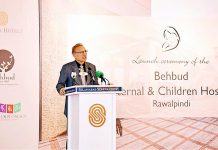 President Dr. Arif Alvi addressing the inauguration ceremony of Behbud Maternal and Children Hospital