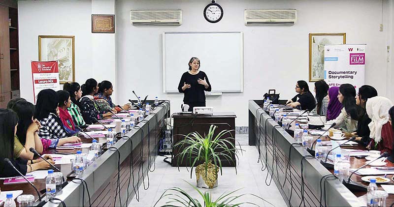 Ms. Laura Nix, Oscar-nominated Director and Producer, American Film Showcase Envoy, is addressing an international workshop on "Documentary Storytelling" at Saleem campus of The University of Faisalabad (TUF)