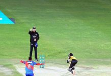 A view of cricket match played between Peshawar Zalmi and Karachi kings teams during PSL 8 T20 cricket match at Pindi Cricket Stadium