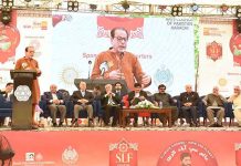 President Arts Council of Pakistan Karachi, Muhammad Ahmed Shad addressing the opening ceremony of three days 6th Sindh Literature Festival 2023 organised by Arts Council of Pakistan with collaboration of Sindh Literary Foundation