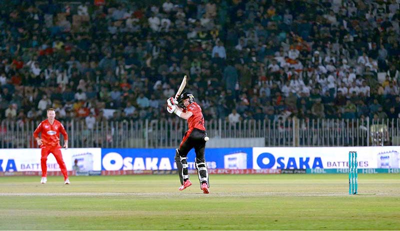 A view of T20 cricket match between Lahore Qalandars and Islamabad United teams during PSL 8 at Pindi Cricket Stadium in twin cities