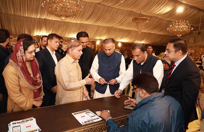 Prime Minister Muhammad Shehbaz Sharif receives briefing regarding Free Atta distribution points