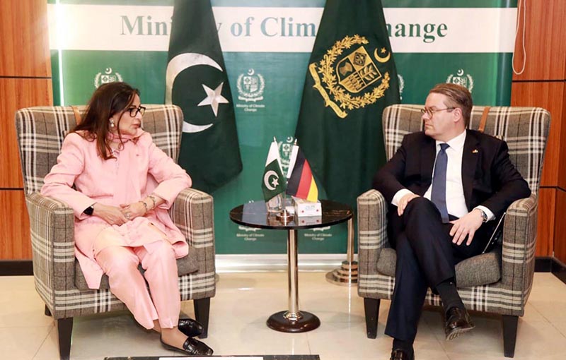 Minister of State at the German Foreign Office, H.E. Dr. Tobias Lindner called on Federal Minister for Climate Change Senator Sherry Rehman at the Ministry of Climate Change