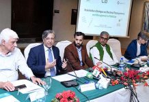 Federal Minister for Law and Justice, Senator Azam Nazeer Tarar addressing at a seminar “Stakeholders Dialogue on Electoral Transparency and Management