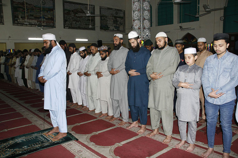 People offering Taraveeh prayers marking the start of holy month of Ramazan at Local Mosque