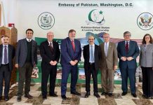 Pakistani Ambassador to the United States Masood Khan in a group photograph with the leadership of U.S. Soybean Export Council (USSEC)