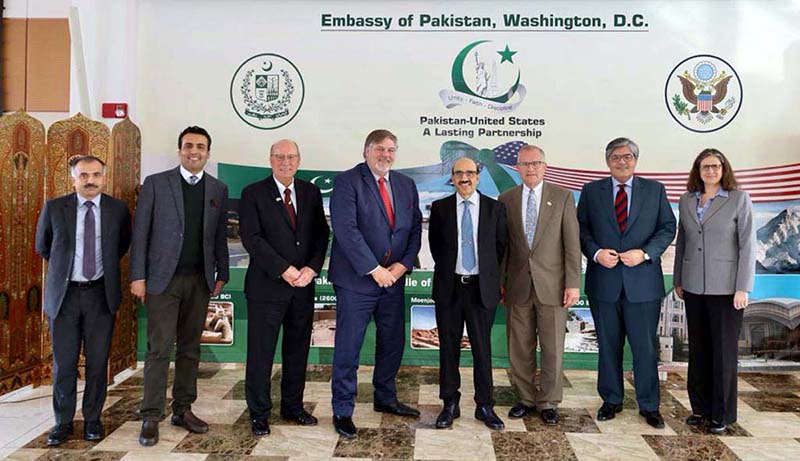 Pakistani Ambassador to the United States Masood Khan in a group photograph with the leadership of U.S. Soybean Export Council (USSEC)