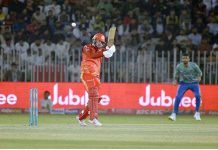 A view of PSL 8 T20 cricket match between Multan Sultans and Islamabad United teams at Rawalpindi Cricket Stadium