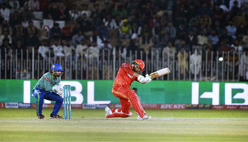 A view of PSL 8 T20 cricket match between Multan Sultans and Islamabad United teams at Rawalpindi Cricket Stadium