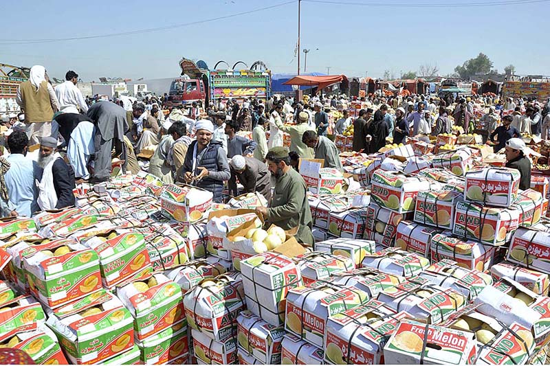 A large number of people purchasing fruits displayed by vendors at Fruit and Vegetable Market in the Federal Capital.