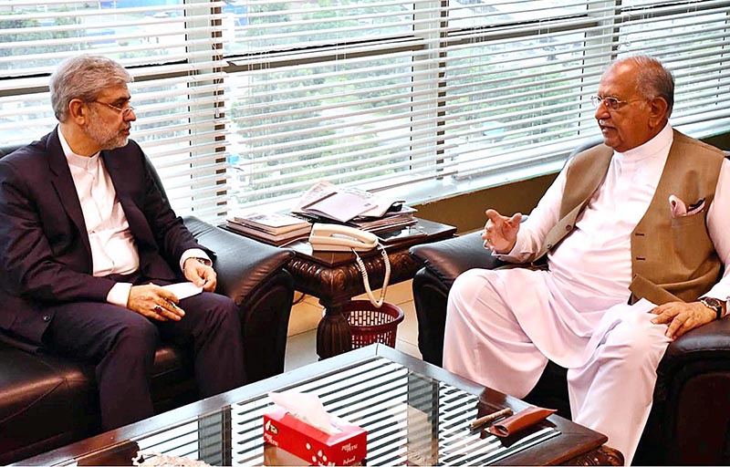 Federal Minister for Human Rights Mian Riaz Hussain Pirzada holds farewell meeting with the outgoing Iranian Ambassador to Pakistan, H.E. Syyed Mohammad Ali Hosseini