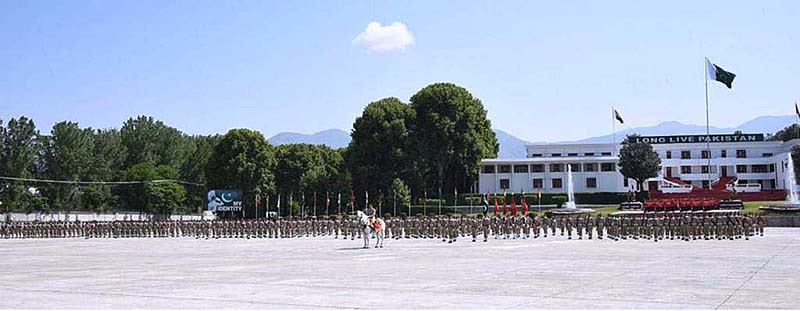 COAS, General Syed Asim Munir, reviews the Passing Out parade of cadets of 147th PMA Long Course, 13th Mujahid Course, 66th Integrated Course, 6th Basic Military Training Course and 21st Lady Cadet Course at Pakistan Military Academy (PMA)