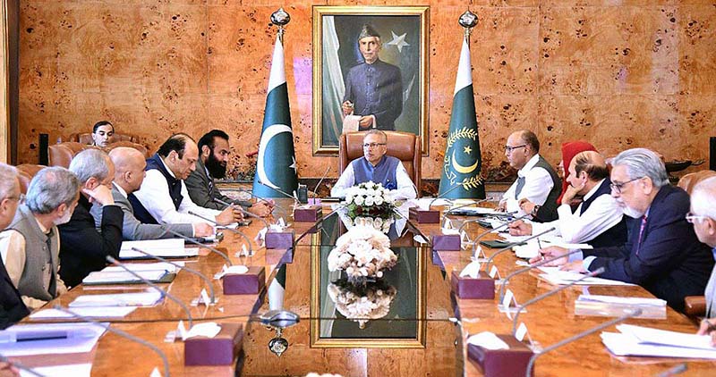 President Dr. Arif Alvi chairing the 4th meeting of the Senate of the Health Services Academy (HSA), at Aiwan-e-Sadr