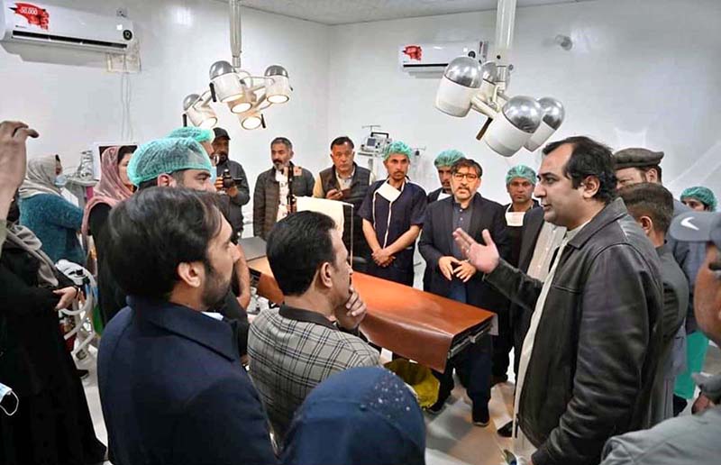 Chief Minister Gilgit-Baltistan Khlid Khurshid Khan visiting the newly inaugurated Operation Theater of District Headquarter Hospital Aliabad