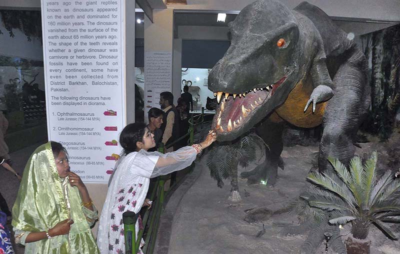 A large number of people visiting Pakistan Museum of Natural History on the 3rd day of Eid ul Fitr