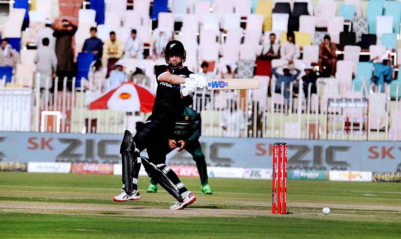 The Pakistani and New Zealand cricket players were seen in action during the first One Day International (ODI) match held at the Pindi Cricket Stadium