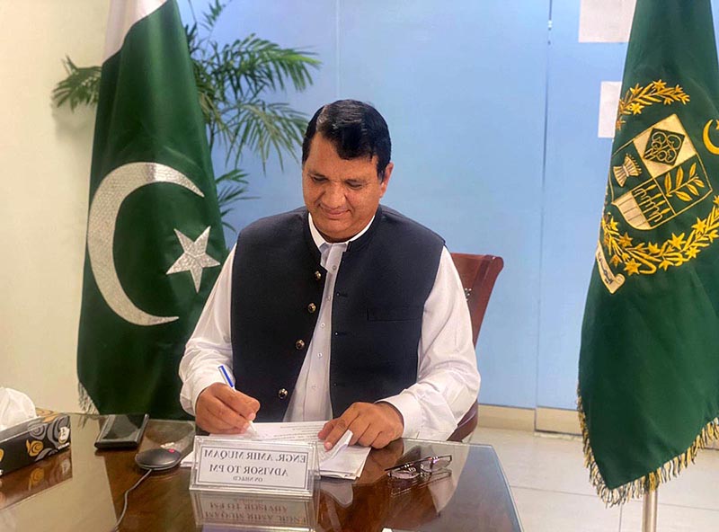 Adviser to PM Engr Amir Muqam signing final protocol of 20th Ministers of Culture of Member State of Shanghai Cooperation Organization.