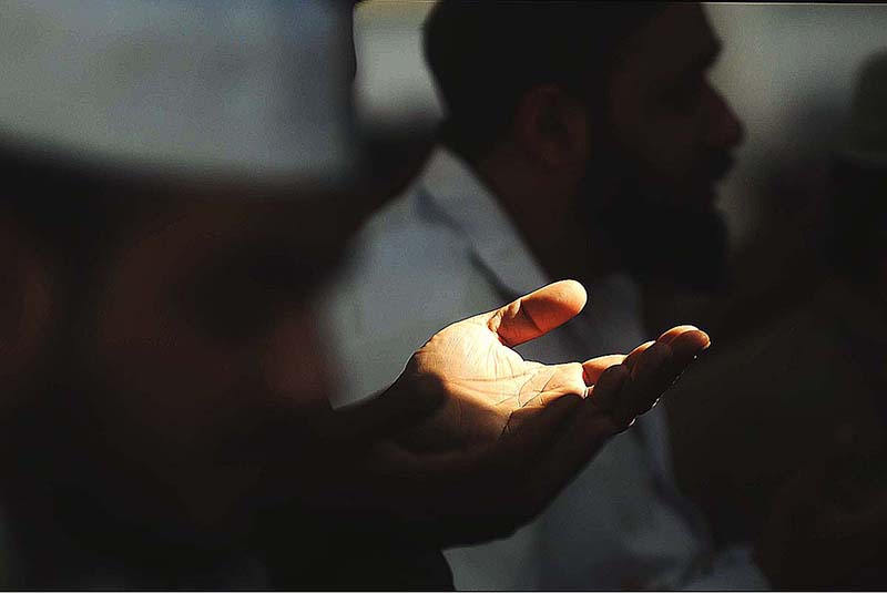 Muslims are rising their hands for seeking blessings and forgiveness from Allah after offering Namaz-e-Jumma during the holy month of Ramzan a month of a blessing and a gift for Muslims to get back to the track at the historical Markazi Jamia Masjid in Rawalpindi.
