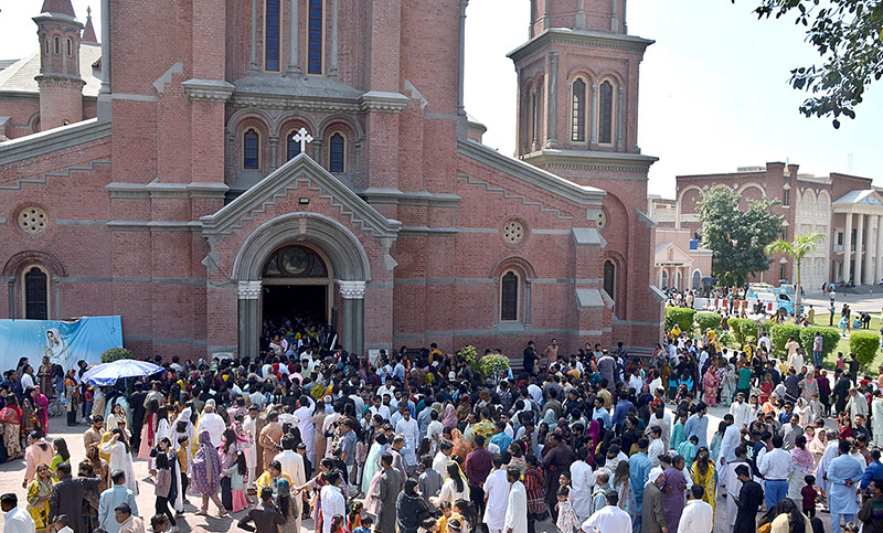 Christian community celebrating the annual religious festival of Easter