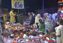 Women busy in shopping in a local market for preparation of upcoming Eidul Fitr