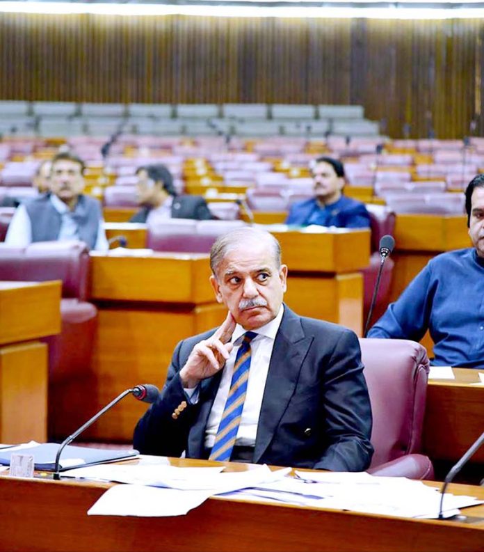 Prime Minister Muhammad Shehbaz Sharif attending National Assembly Session