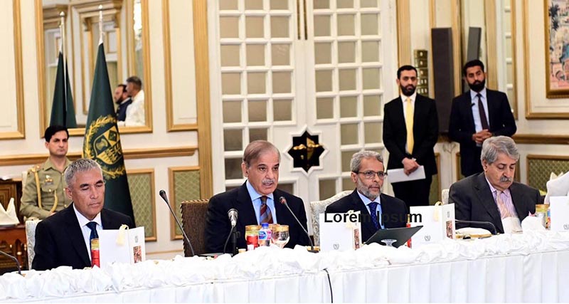 Prime Minister Muhammad Shehbaz Sharif addressing the Iftar Dinner he hosted in the honor of Islamabad-based Ambassadors of brotherly Islamic Countries