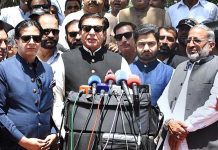 Speaker National Assembly Raja Pervez Ashraf talking to Media on the occasion of Youm-e-Takreem Shuhada-e-Pakistan