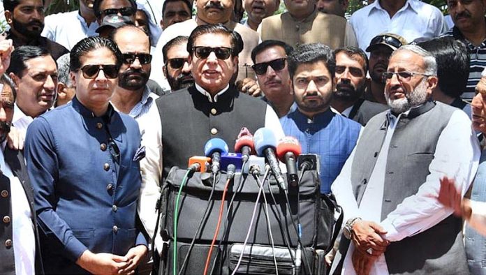 Speaker National Assembly Raja Pervez Ashraf talking to Media on the occasion of Youm-e-Takreem Shuhada-e-Pakistan