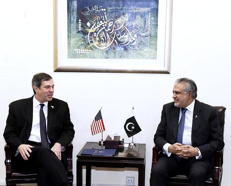 Andrew Schofer, Charge’d Affaires of the Embassy of United States of America called on Federal Minister for Finance and Revenue Senator Mohammad Ishaq Dar, at Finance Division