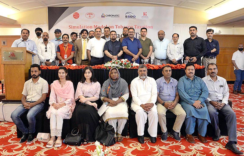 Malik Imran, Country Head, Campaign for Tobacco-Free Kids (CTFK) addressing to the “Simulation Model on Tobacco Taxation” seminar at local Hotel