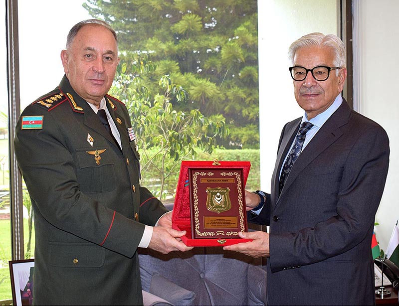 Deputy Minister of Defence and Chief of General Staff of the Azerbaijan Colonel Gerneral Karim Valiyev called on Minister for Defence Khawaja Muhammad Asif