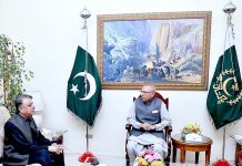 President Dr. Arif Alvi in a meeting with the Governor of Balochistan, Malik Abdul Wali Kakar at Governor House