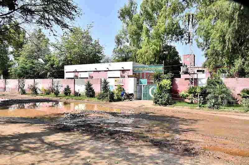 Rain water accumulated in front of Govt High School Chak no 11 creating problems for school students and staff needs the attention of concerned authorities