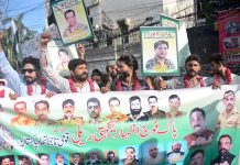 Pakistan civil society workers are taking out a solidarity rally with Pakistan Army in front of Press Club