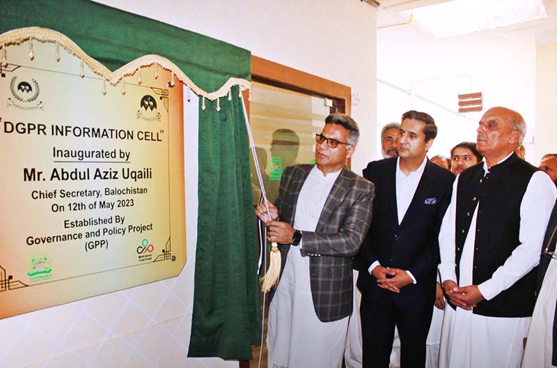 Chief Secretary inaugurating Information Cell at DGPR office