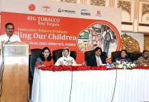 Special Assistant to Prime Minister on Health Services Regulations & Coordination Mahesh Kumar Malani addressing during the launching ceremony of “Big Tobacco - Tiny Targets” – a survey conducted by Society for Protection of the Rights of the Child (SPARC) in collaboration with Campaign for Tobacco Free Kids (CTFK)